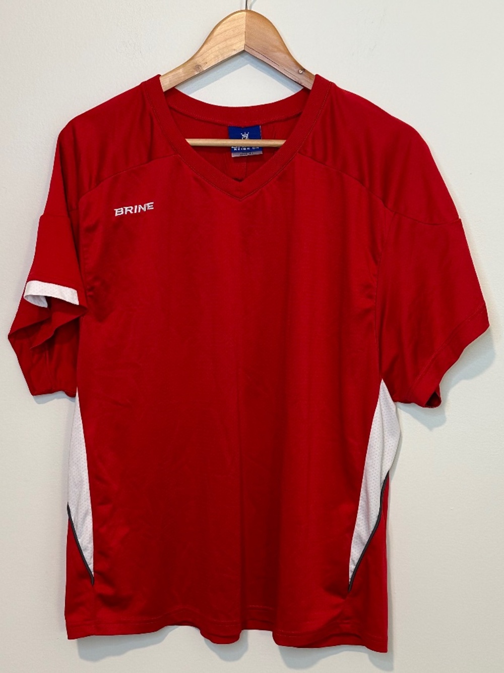 Brine Red and White Jersey Top Large